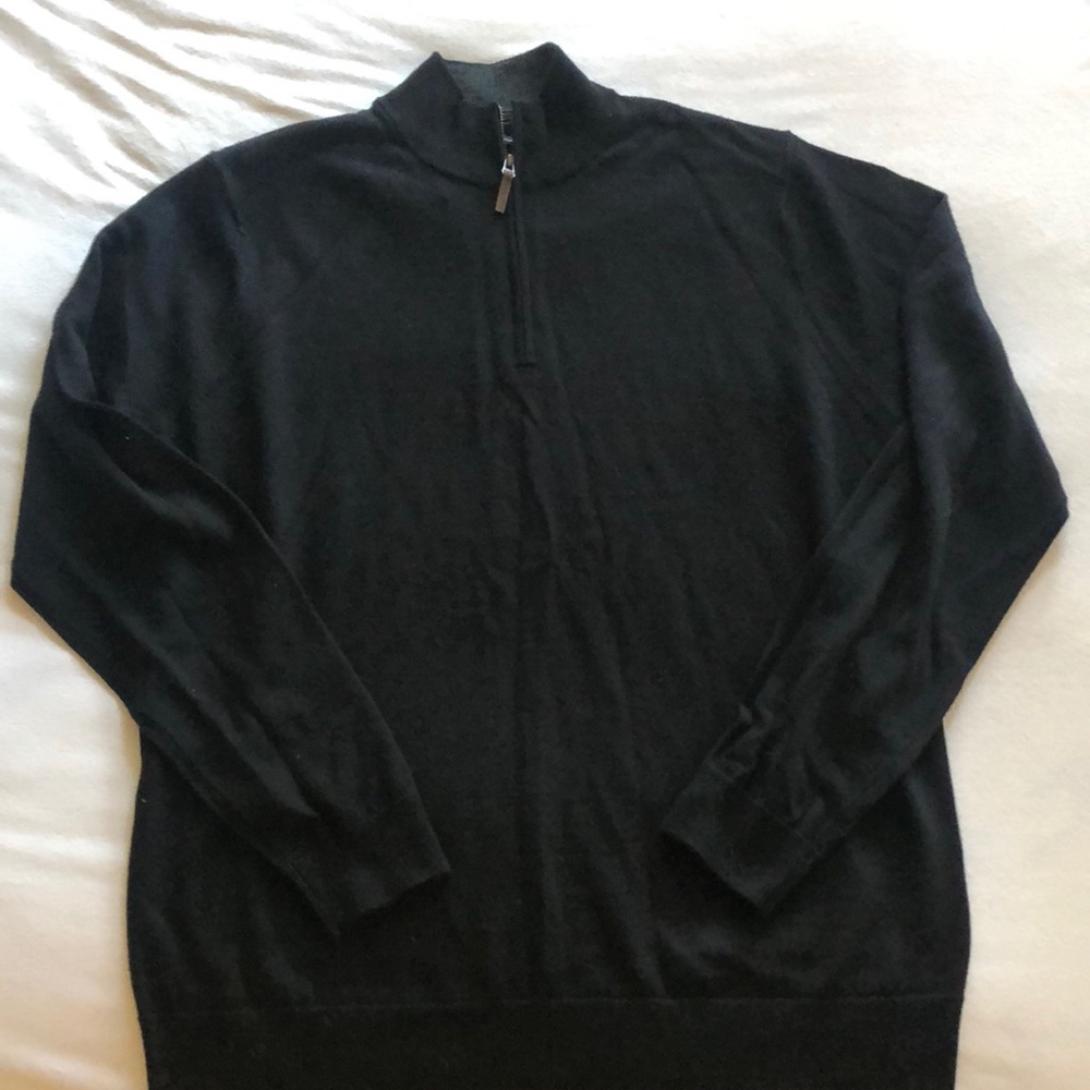 Nordstrom Black Caviar Sweater half zipper XL